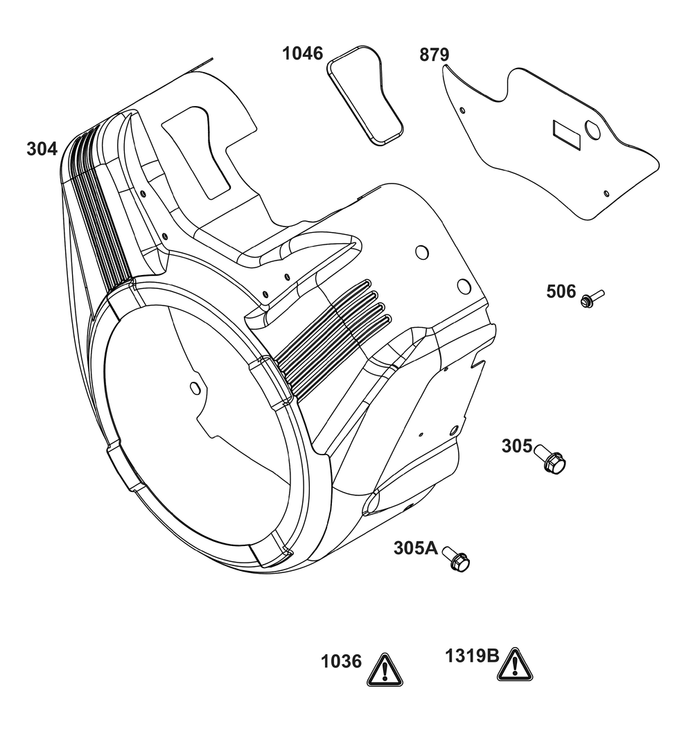 Blower Housing Group Diagram and Parts List for 356447-0654-G1 200000 - 399999 Briggs and Stratton Engine